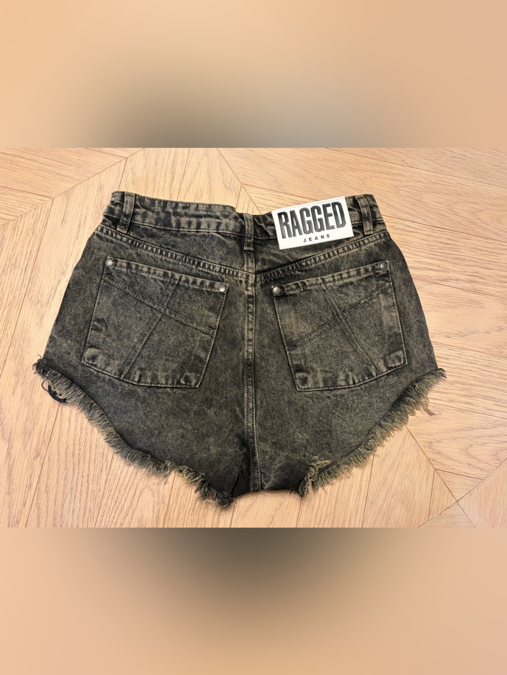 The Ragged Priest Serpent Black Distressed Denim Shredded Shorts - Size 28